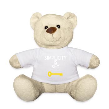Einfachheit ist der Schlüssel, motivierendes Zitat - Teddy - Weiß - Vorne