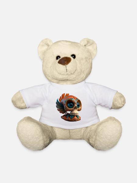 Crâne de Coatl | Crâne | Dias de los Muertos - Nounours - blanc