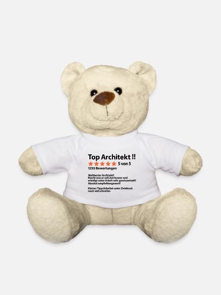 Abschiedsgeschenk Architekt Abschied für Kollegen - Teddy - Weiß