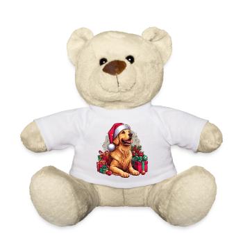 Golden Retriever The Santa Claus - Teddy Bear - white - Front