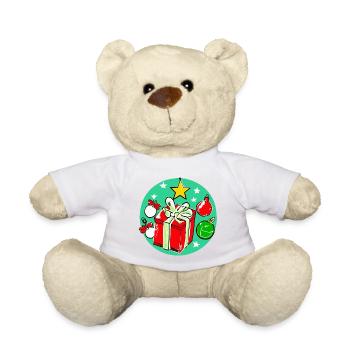 Weihnachtsgeschenkbox & Dekorationen - Teddy - Weiß - Vorne