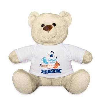 bébé naissance 100 parfait cadeau bébé nourrison - Nounours - blanc - Devant