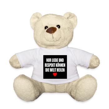 nur liebe und respekt können die welt heilen - Teddy - Weiß - Vorne