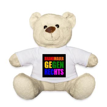 brandmauer gegen rechts - Teddy - Weiß - Vorne