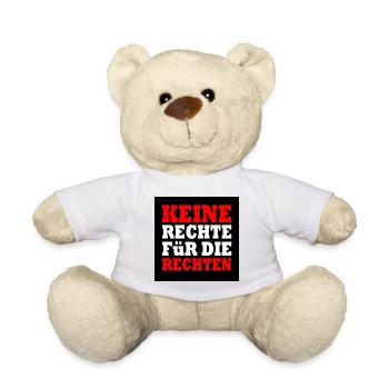 keine rechte für die rechten - Teddy - Weiß - Vorne