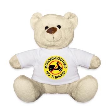 Motor Scooter? No Thanks! (3-color) - Teddy Bear - white - Front