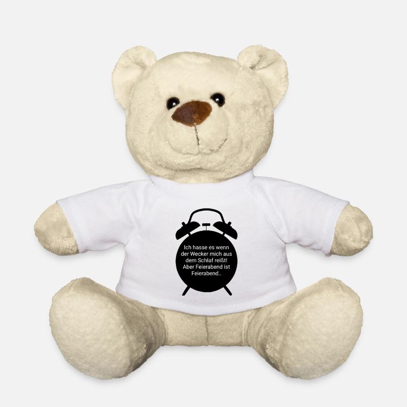 Feierabend - Wecker Design - Teddy - Weiß