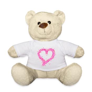 Herz pink - Teddy - Weiß - Vorne
