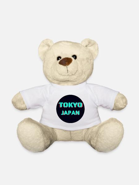 Tokyo Japan Green - Teddy Bear - white