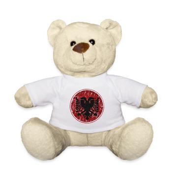 Albanian Eagle Double Eagle Shqiptar Albanian - Teddy Bear - white - Front