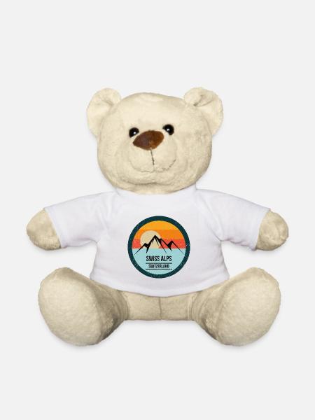 Schweiz Schweizer Alpen Berge Geschenk - Teddy - Weiß