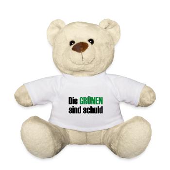 Die Grünen sind schuld Geschenk - Teddy - Weiß - Vorne