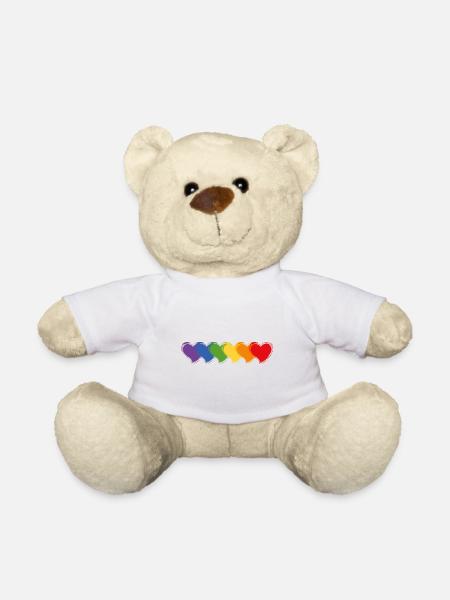 Cadeau coeur LGBT - Nounours - blanc