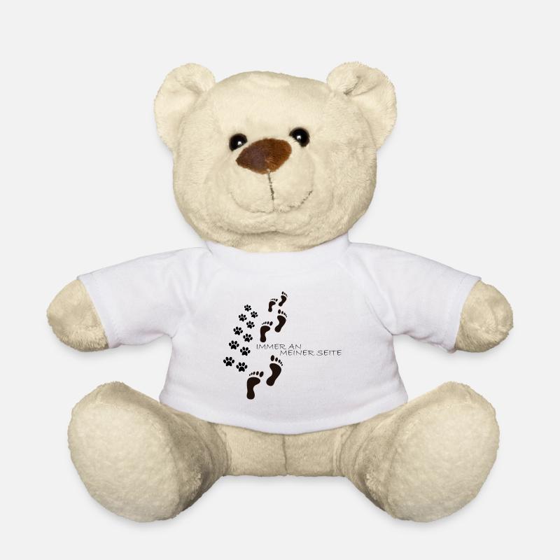 Hunde Pfote Immer an Meiner Seite Geschenk - Teddy - Weiß