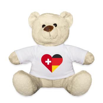 Allemagne Suisse cadeau de cœur - Nounours - blanc - Devant