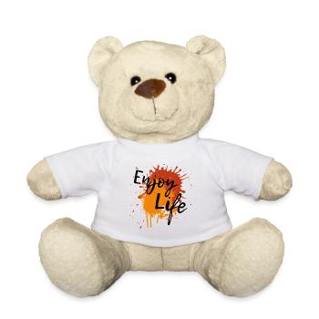 Splash Enjoy Life Cadeau Peinture Orange Rouge Splash - Nounours - blanc - Devant