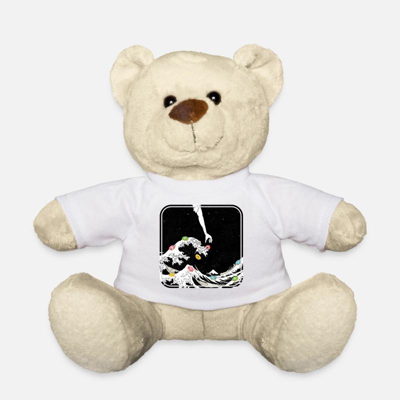 The great wave funny donut illustration - Teddy - Weiß