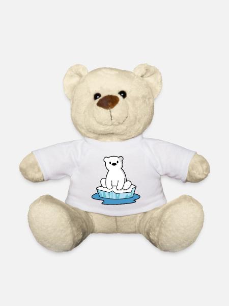 Der sitzende Eisbär - Teddy - Weiß
