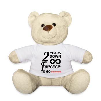 2 Years Down forever to go wedding anniversary gift - Teddy Bear - white - Front