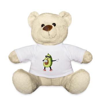 Avocado Dabbing Tanzende Sonnenbrille Geschenk - Teddy - Weiß - Vorne