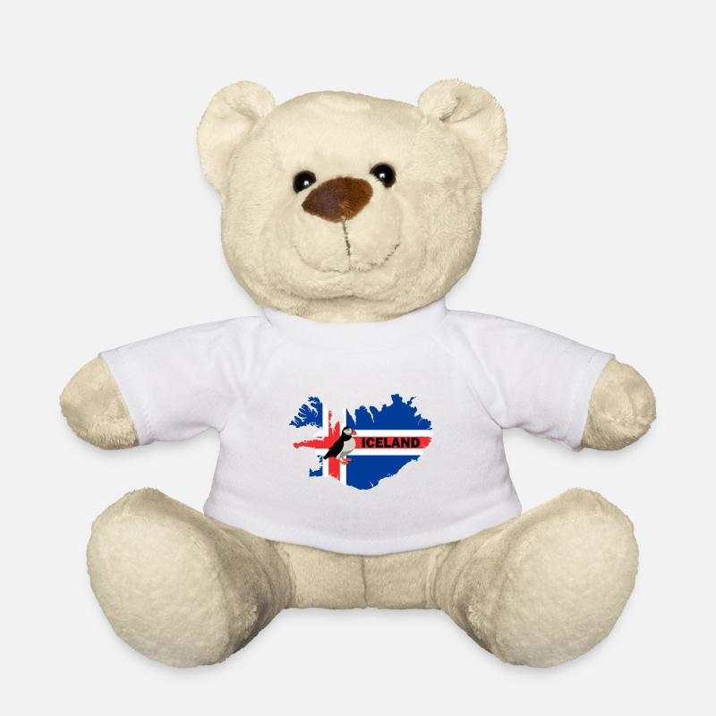 Isländische Flagge Island Puffin Papageitaucher - Teddy - Weiß