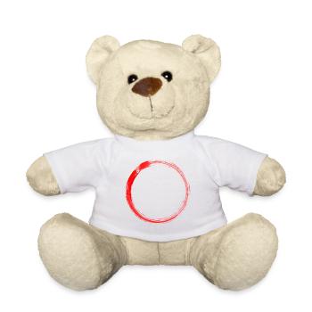 Red circle - Teddy Bear - white - Front