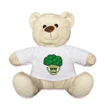 Broccoli Broccoli Vegetables Funny with Sunglasses - Teddy Bear - white - Front
