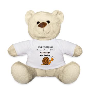 Mit Ausdauer erreichte die Schnecke die Arche - Teddy - Weiß - Vorne