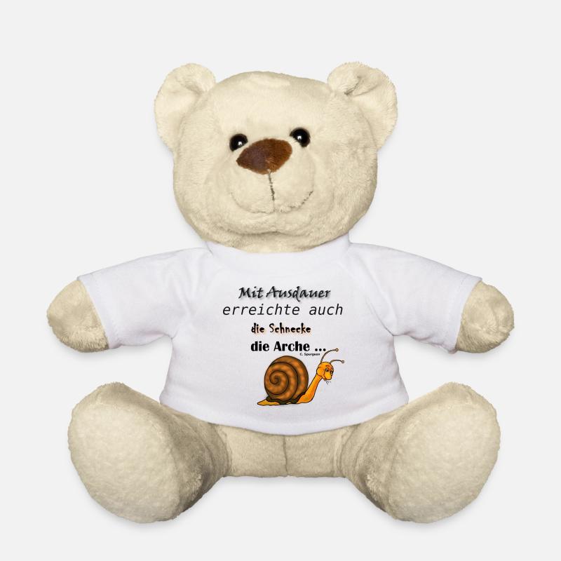 Mit Ausdauer erreichte die Schnecke die Arche - Teddy - Weiß