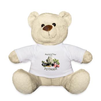 Aujourd'hui c'est potager d'intérieur ou jardin - Nounours - blanc - Devant