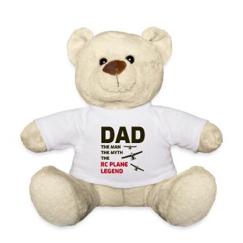 RC Model Planes Airplane Dad Fathers Day Gift - Teddy Bear - white - Front