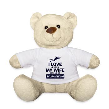 Tauchen Taucher Tauchen Schwimmen Mann Geschenk - Teddy - Weiß - Vorne