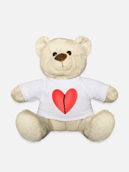 Gebrochenes Herz - Teddy - Weiß