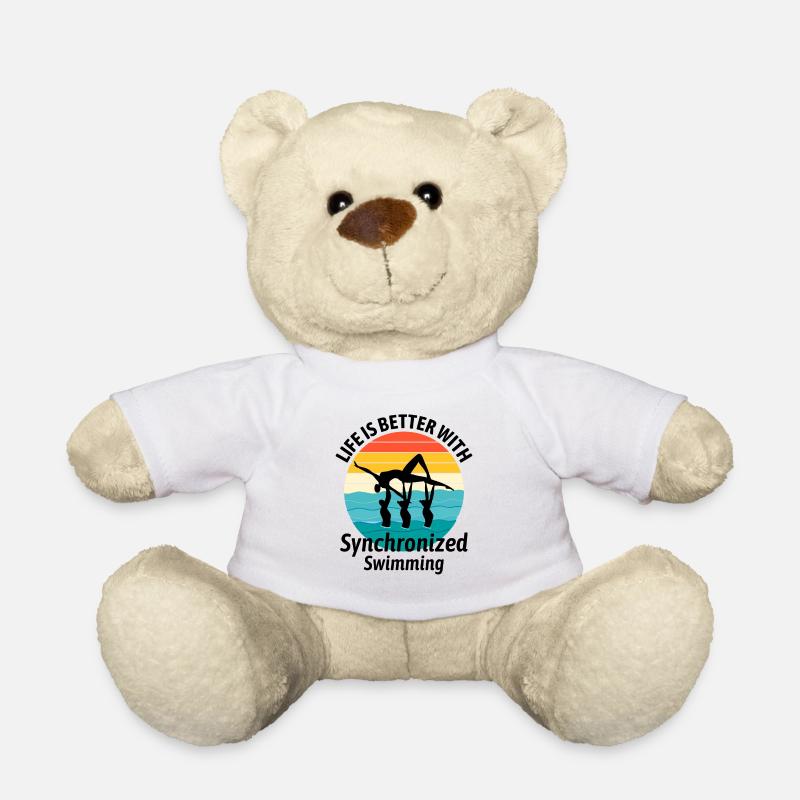 Synchro Swim Swimmer Synchronized Swimming Vintage - Nounours - blanc