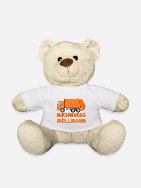 Kinder Nachwuchs Müllmann Müllabfuhr - Teddy - Weiß
