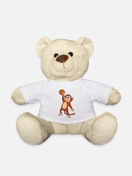 Basketball Monkey - Teddy Bear - white