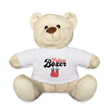 Jeune Talent Futur Boxeur Boxe Bébé Enfant pour Garçon - Nounours - blanc - Devant