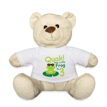 Birthday Shirt 3 year Frog Baby Girl Boy - Teddy Bear - white - Front