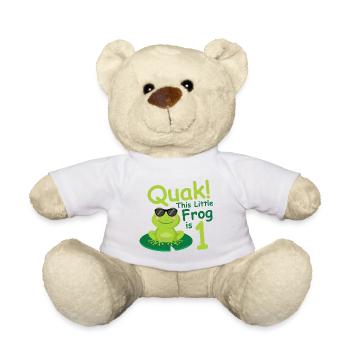 Birthday Shirt 1 year Frog baby Girl Boy - Teddy Bear - white - Front