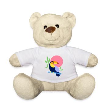 Bunter Tukan im Design "Farbenfroher Federfreund" - Teddy - Weiß - Vorne