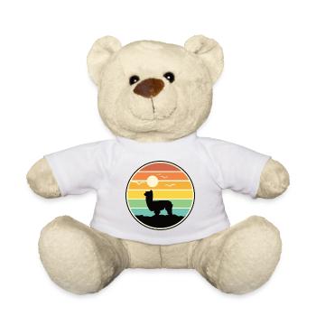 Alpaca silhouette before sunset - Teddy Bear - white - Front