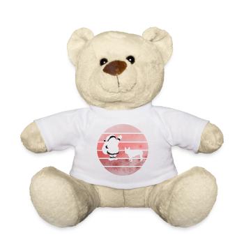 Père Noël et Frenchie, Chien, Vintage, Rétro - Nounours - blanc - Devant