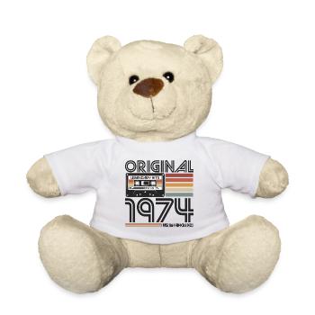 1974 Naissance vintage rétro anniversaire - Nounours - blanc - Devant