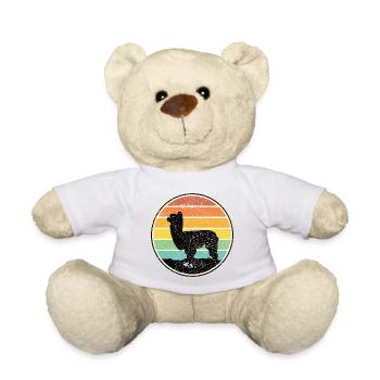 Alpaca silhouette before sunset - Teddy Bear - white - Front