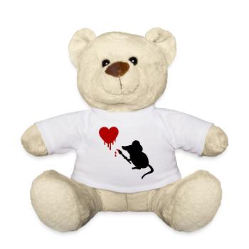 Maus Pinsel Herz Street Art - Teddy - Weiß - Vorne