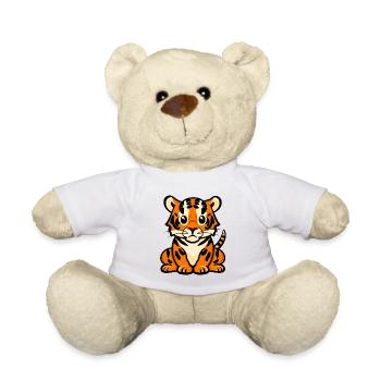 TIGER BABY TIGER CAT LION PRÉDATEUR FOURRURE RAYÉE - Nounours - blanc - Devant
