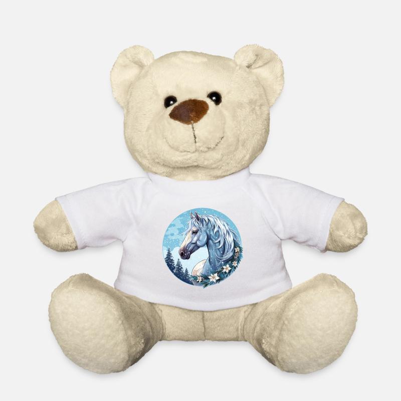 Pferd Winter - Teddy - Weiß