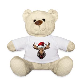 Portrait d’orignal Noël - Nounours - blanc - Devant