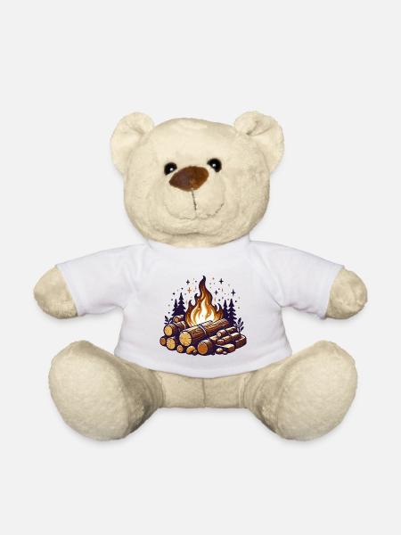 BÛCHE DE FEU DE CAMP FORÊT CHALEUR HIVERNALE BÛCHE DE FEU DE CAMP - Nounours - blanc