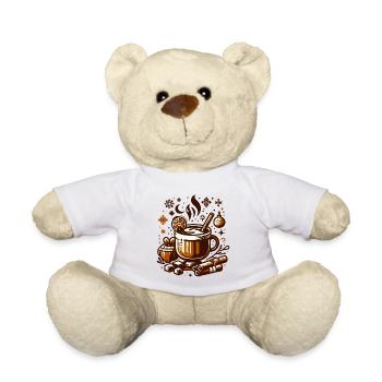 WINTER HOT DRINK COFFEE CAFÉ TEA REST TIME - Teddy Bear - white - Front